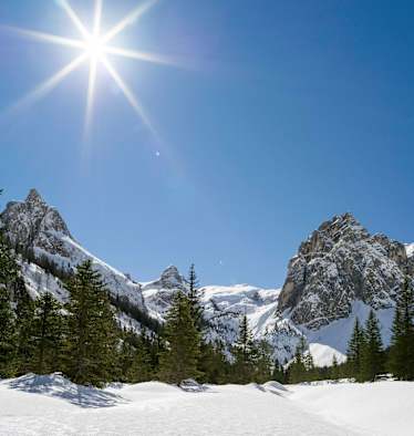 Das Innerfeldtal in den Sextner Dolomiten mit dem Gipfel des Morgenkopf (2.493 m)