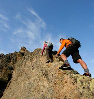 Kletterpassagen überwinden