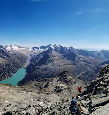 Bergsteiger im freien Gelände