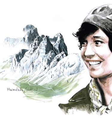 Paula Wiesinger und die große Marmolata-Südwand in Südtirol