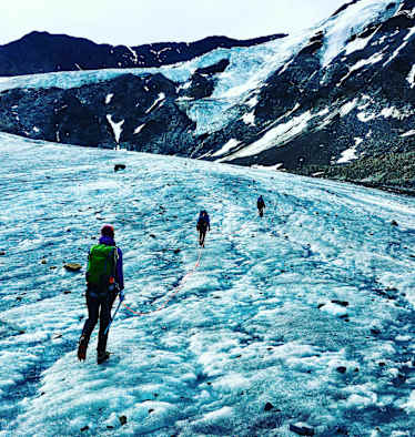 Seilschaft am Gletscher im Tiroler Pitztal
