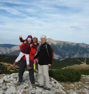 Wandern mit Kindern auf der Rax: Sabine Schlögl und Familie