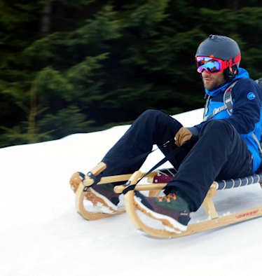 Tirol: Rodeln auf der Bergeralm im Wipptal