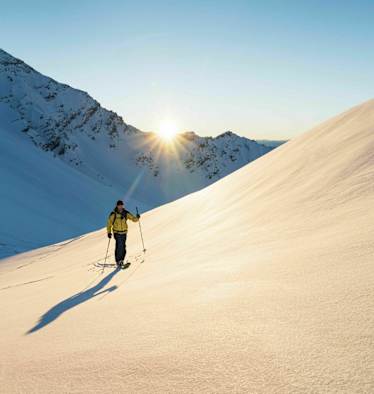Skitourengeher in Lenzerheide, Schweiz