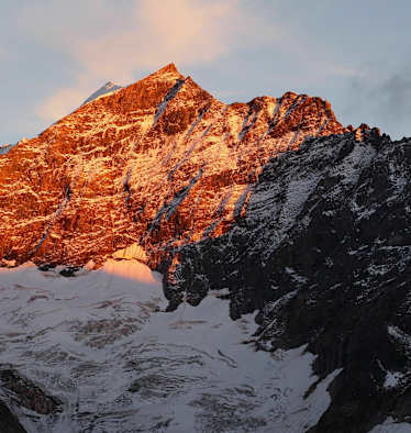 Alpenglühen im Stubachtal: Sonnenuntergang in der Weißsee Gletscherwelt im Salzburger Land