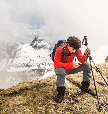 Handy am Berg, Bergsteigen
