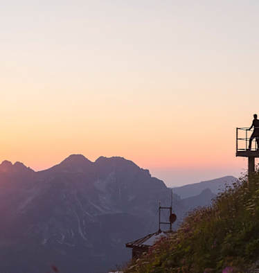Sonnenuntergang Hütten