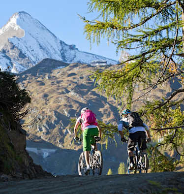 Mountainbiken im Angesicht des Kitzsteinhorns