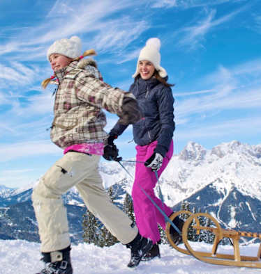 Rodelspaß auf der Rodelbahn Grünegg am Hochkönig 