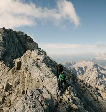 Alex Huber von den Huberbuam am Grat des Watzmanns