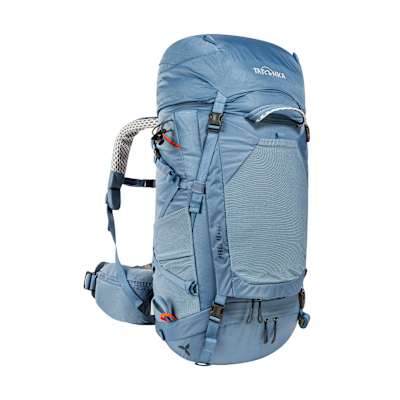 Ein blauer Damen-Tourenrucksack von Tatonka.