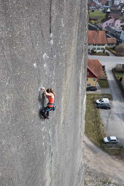 Barbara Zangerl auf der Route „Prinzip der Hoffnung“
