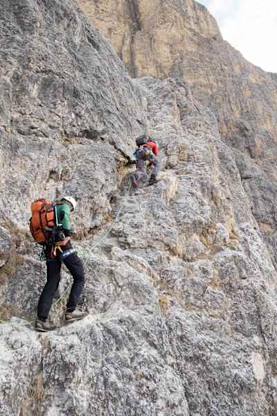 Stephan an den Sellatürmen in Südtirol