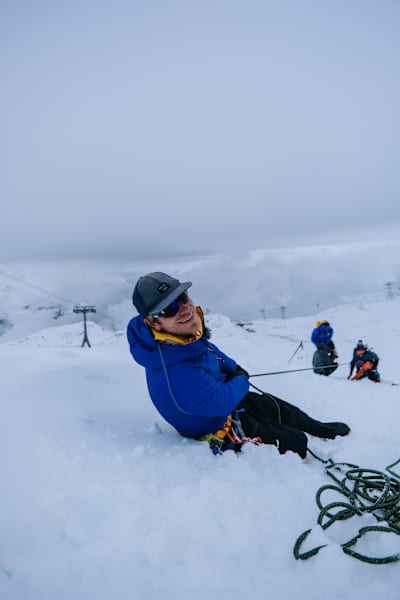 Simon Messner bei einer Sicherheitsübung.
