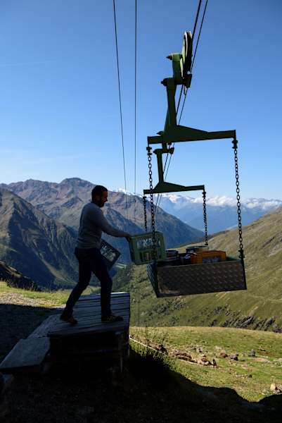 Materialseilbahn Oberetteshütte