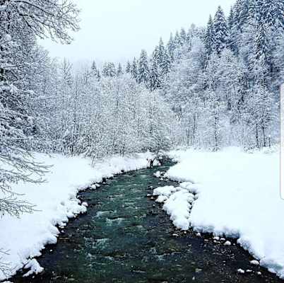 Winterlicher Spaziergang im Rheintal bei Garmisch-Partenkirchen