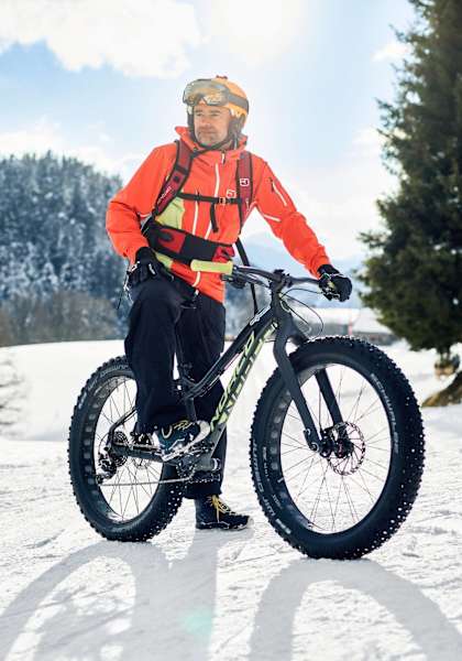 Der Guide und Trendsetter Michael Stix mit seinem Fatbike