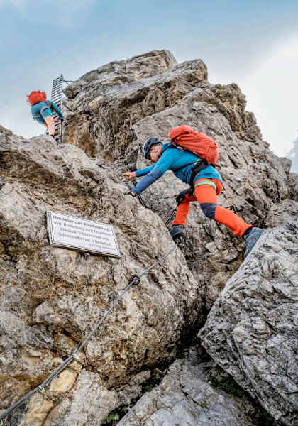 Die Kletterer am Einstieg