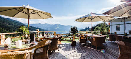 Terrasse Naturhotel Edelweiss Wagrain