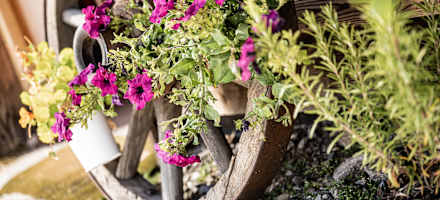 Blumendeko auf der Kloster Alm