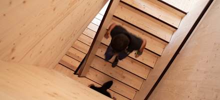 Neu errichtet – Stiegenhaus in der Totalphütte