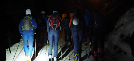 Nächtlicher Anstieg zur Rodel-Alm
