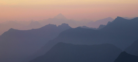 Wunderschöne Abendstimmung, Blick von der Biberacher Hütte