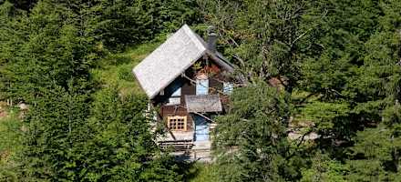 Die Eckberthütte von oben