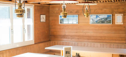 Der Speiseraum der Hundsteinhütte