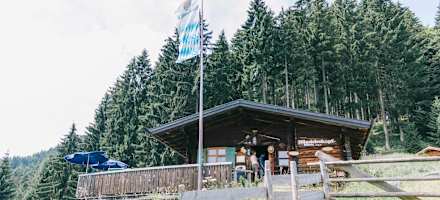 Wer die Abkürzung über die Wiese nimmt, gelangt von unten zur Hündeleskopfhütte.