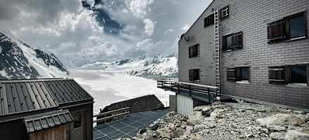 Die Konkordiahütte liegt auf 2.850 Metern