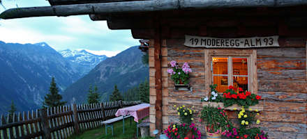 Blumenschmuck auf der Modereggalm