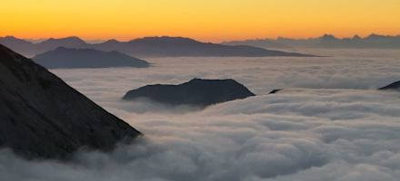Wolkenmeer unterhalb der Kuhleitenhütte