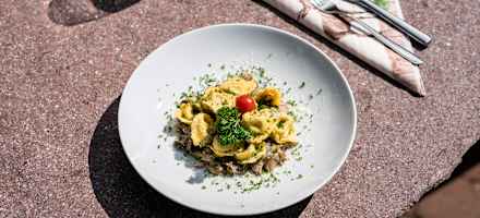 Steinpilz-Ravioli auf der Mayrl-Alm