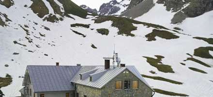Die Rappenseehütte in den Allgäuer Alpen
