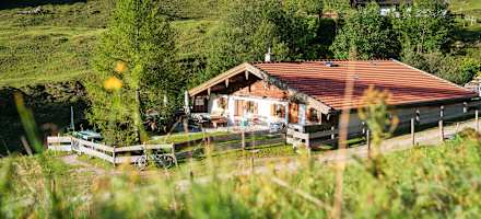 Die Thorau Alm bettet sich in bunte Almwiesen.