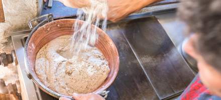 Bei der Zubereitung von Polenta