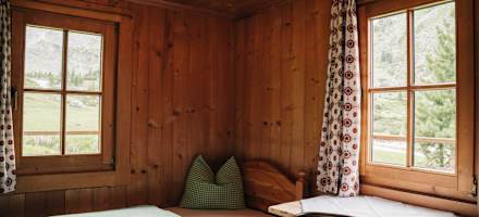 Zimmer mit Aussicht auf der Alpenrosehütte