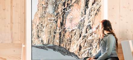 Blick nach außen - Seethaler-Hütte am Dachstein