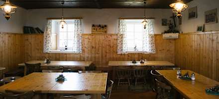 Die Gaststube der Brendlhütte