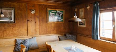 Die Gaststube des Brunnenkopfhauses