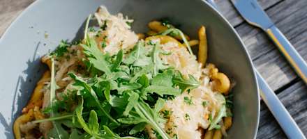 Schupfnudeln mit Kraut auf dem Brunnenkopfhaus