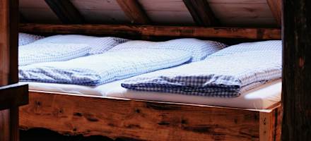 Das Bettenlager der Buchberghütte