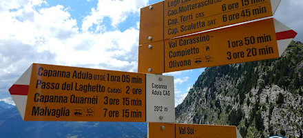 Die Capanna Adula mit vielen Touren in der Umgebung.