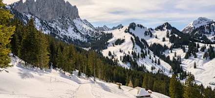 Der Weg zurück ins Tal vom Chalet du Soldat