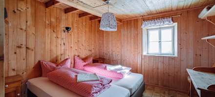 Zimmer auf der Schutzhütte Schöne Aussicht