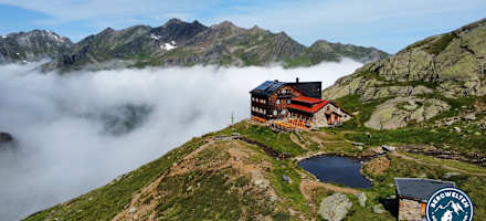 Die Edmund-Graf-Hütte in der Nähe von St. Anton am Arlberg