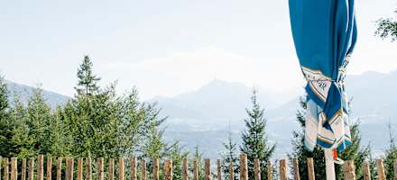Die wunderschöne Aussicht von der Enzianhütte bei Hochrum