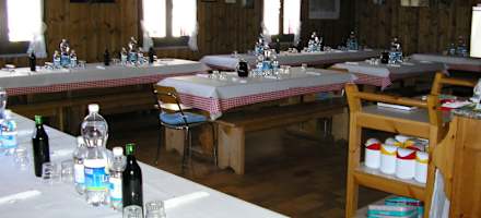 Speisesaal in der Hütte