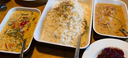 Abendessen auf der Fornohütte